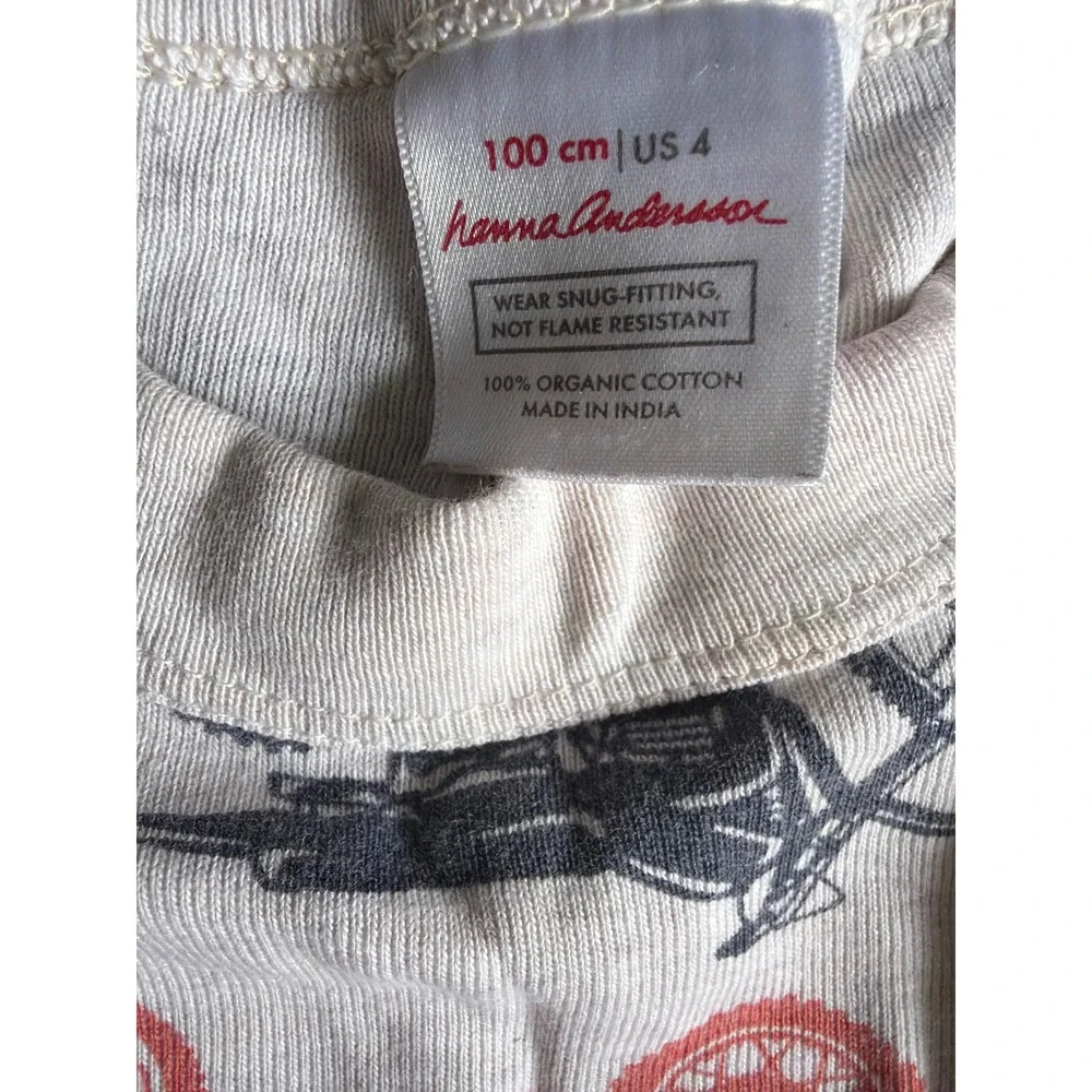 Hanna Andersson Kids Size 4 100cm Organic Cotton Pajama Top Vintage Motorcycle